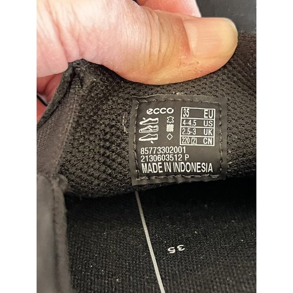 ECCO Womens Soft Classic Comfort Slip On Sneaker Black Nubuck Leather Size 4-4.5 - Picture 3 of 7